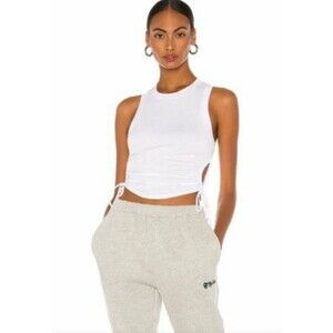 H:ours Cut Out Jersey Tank Size XS White Revolve